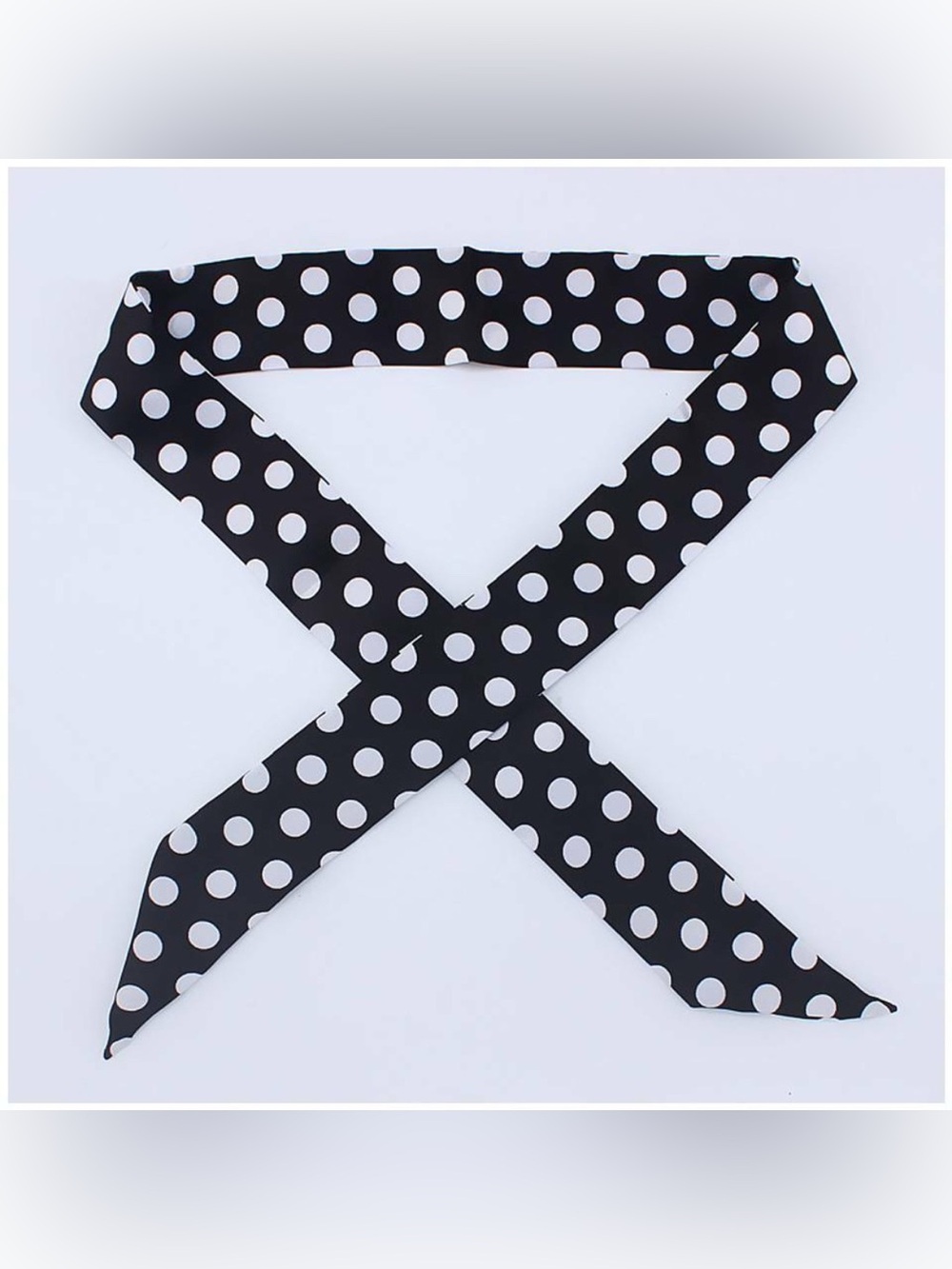 Bag Scarf-Black Polka Dot Pattern